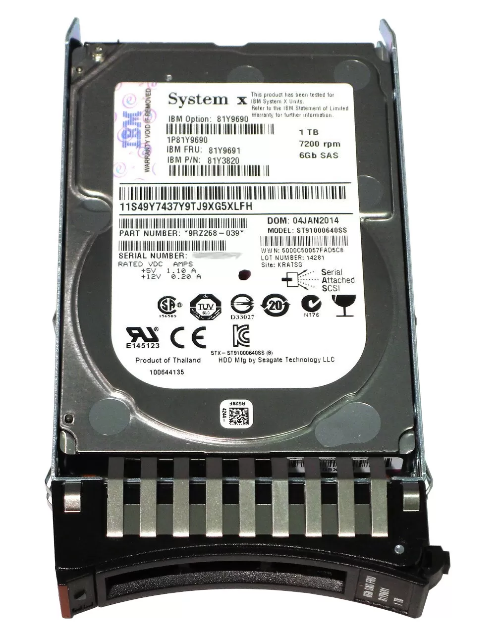 Lenovo 91 IBM/Lenovo 81Y9690 1TB 7.2K SAS 6Gbps 2.5